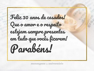 30 anos de casado é boda de quê