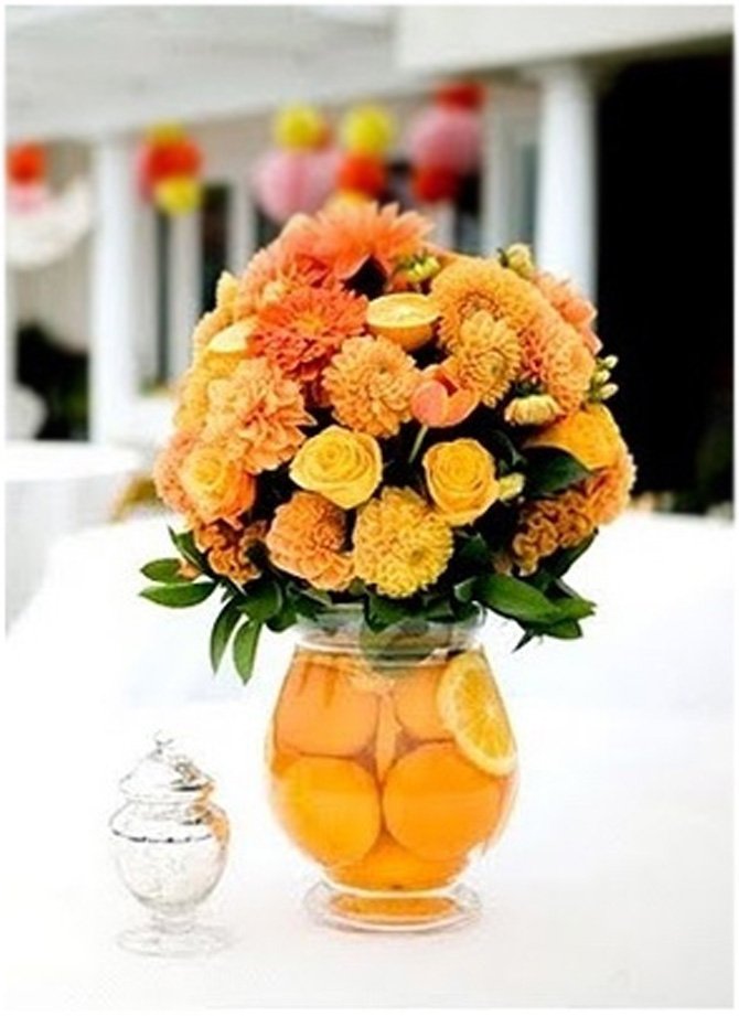 decoração bodas de flores e frutas
