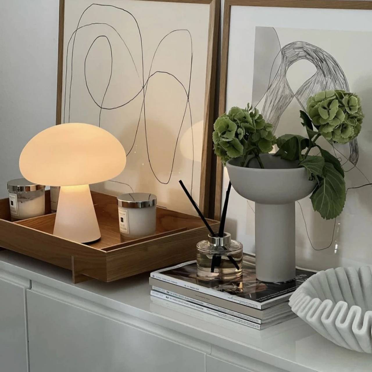 abajur cogumelo para mesa de cabeceira