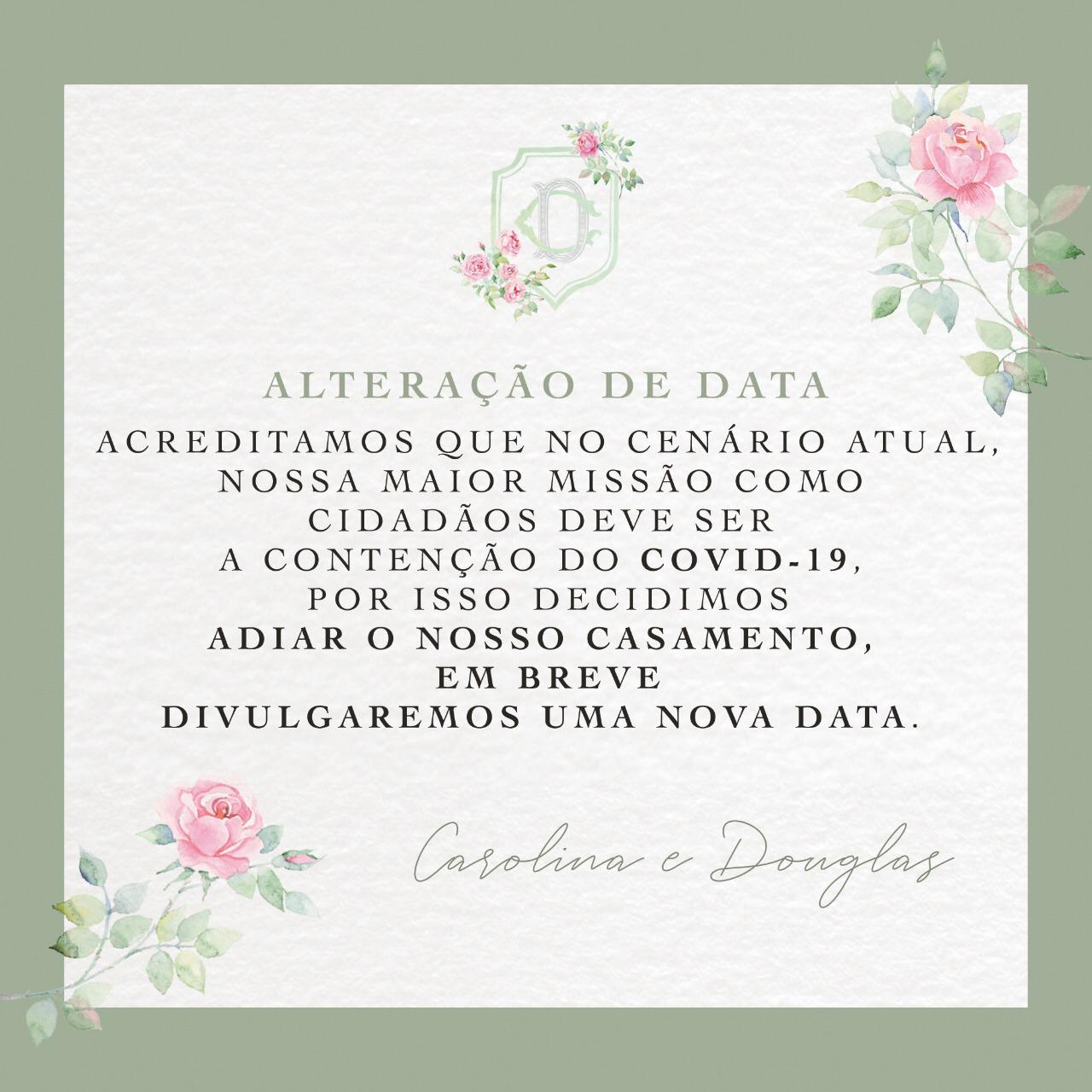 ideias criativas para anunciar adiamento de casamento