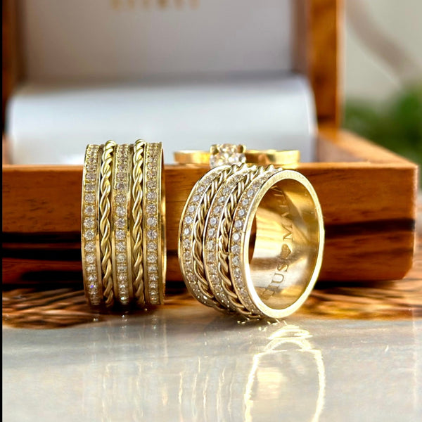 Alianças de casamento bicolores