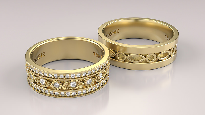 ideias de alianças de casamento diferentes