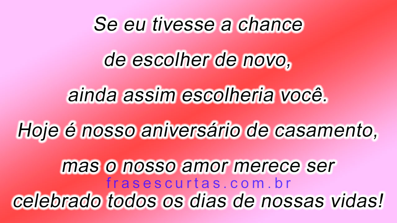 mensagens românticas para aniversário de casamento