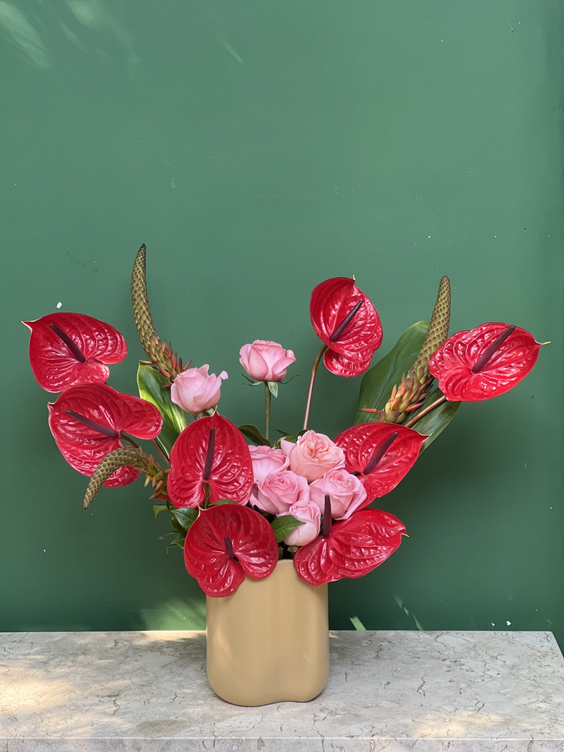 Arranjos de antúrios para igrejas