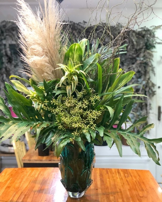 arranjos com folhagens