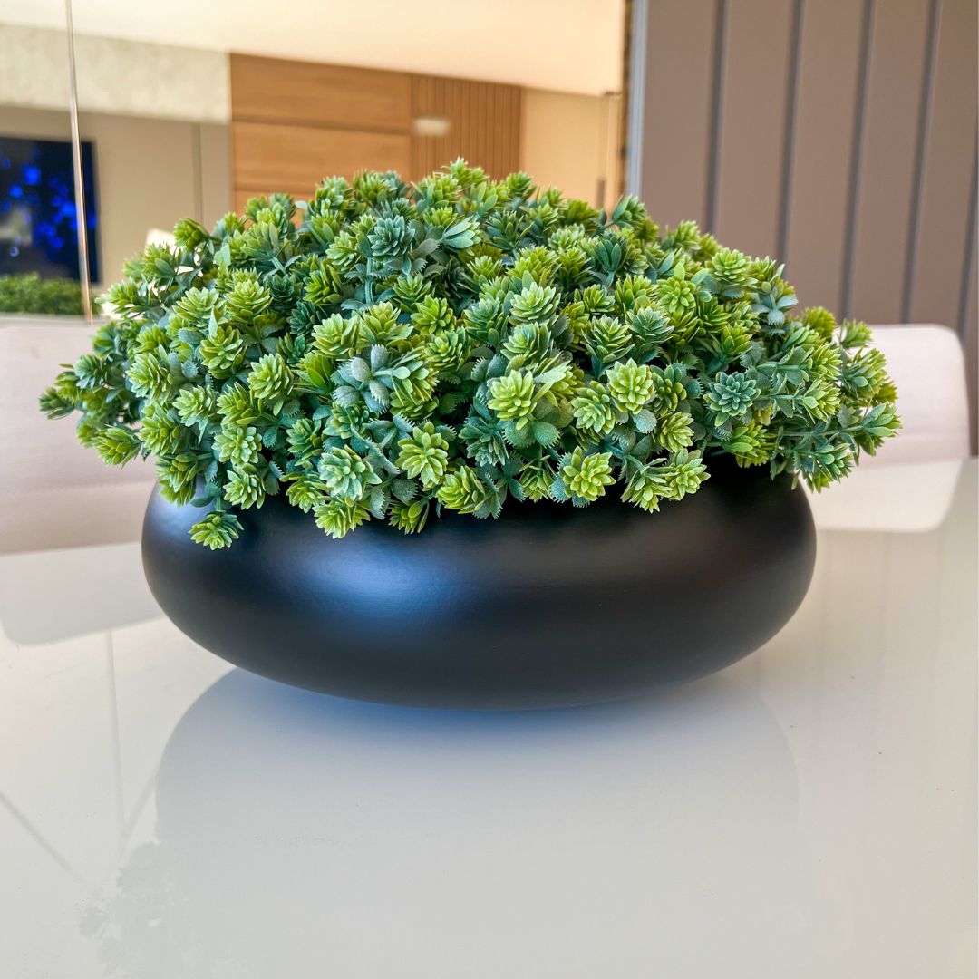 ideias de arranjos em vasos de cerâmica para sala de estar