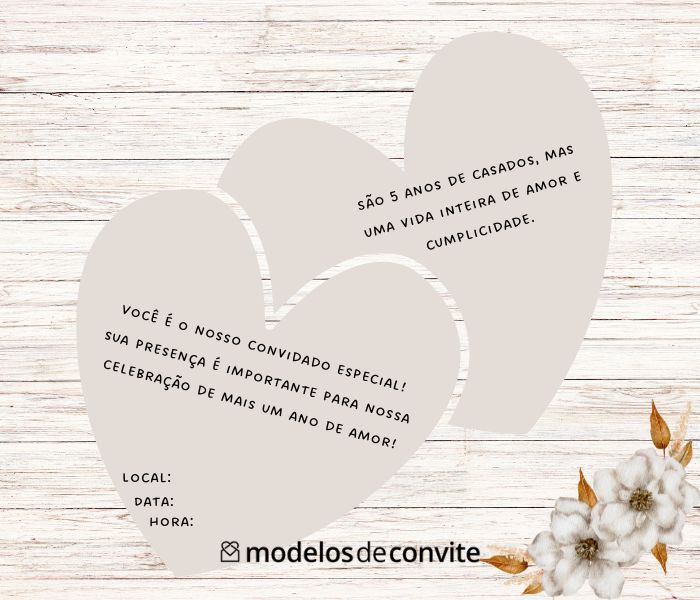 bodas 5 anos de casado