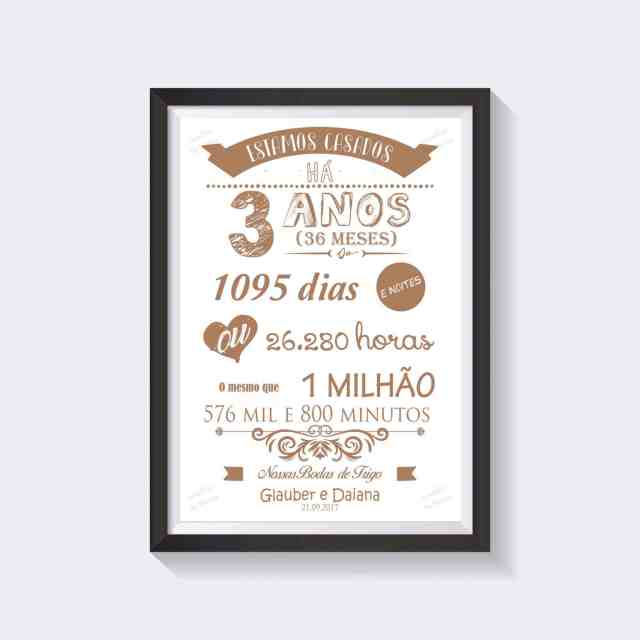 bodas de 3 anos de casado