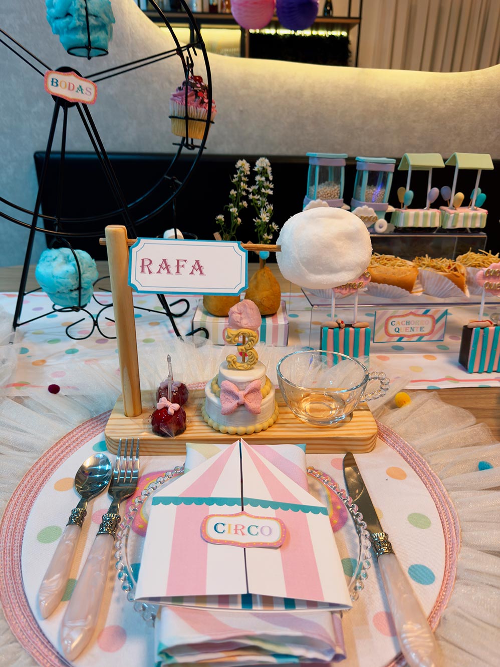 decoração bodas algodão doce