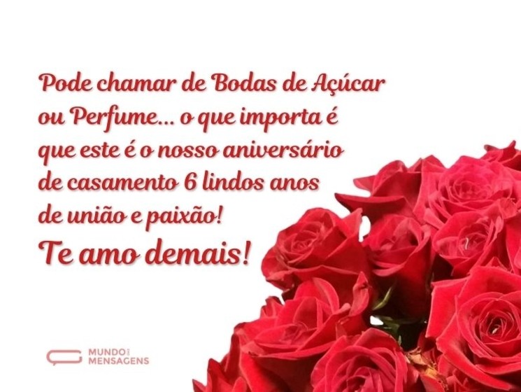 bodas de casamento de 6 anos