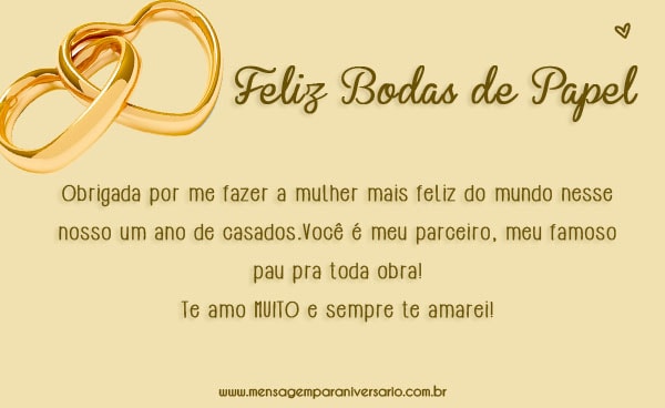 bodas de casamento 1 ano