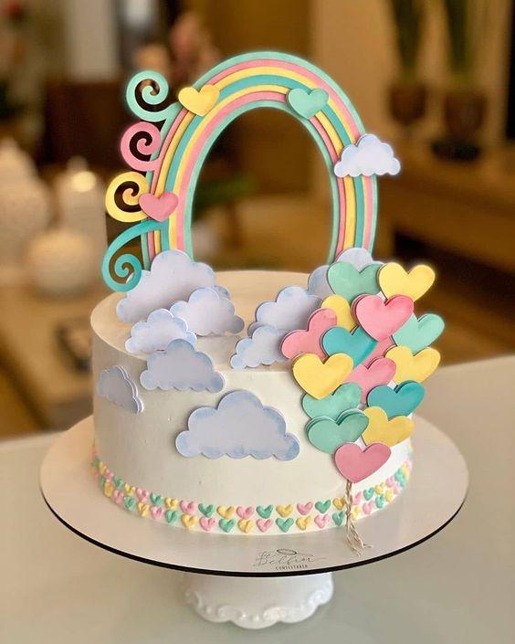 Decoração de Bolo Arco-Íris: Ideias Criativas com Pasta Americana e Toppers