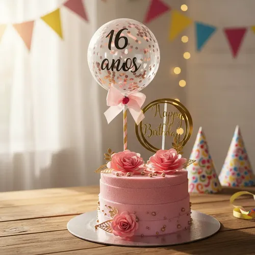 bolo decorado balão infantil