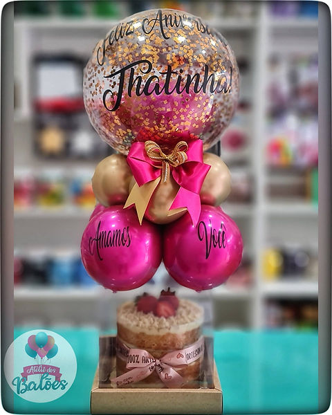 bolo decorado balão desconstruído