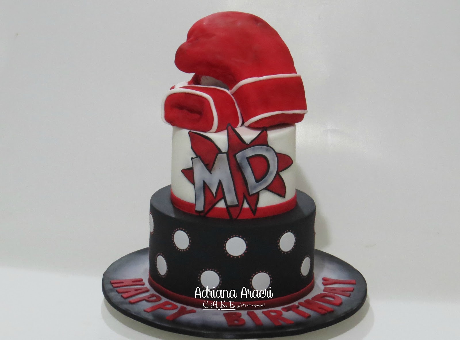 decoração de bolo boxe