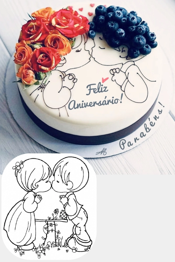 Bolo Decorado Casal Apaixonado