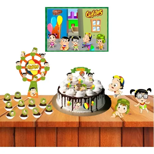 bolo decorado chaves chocolate