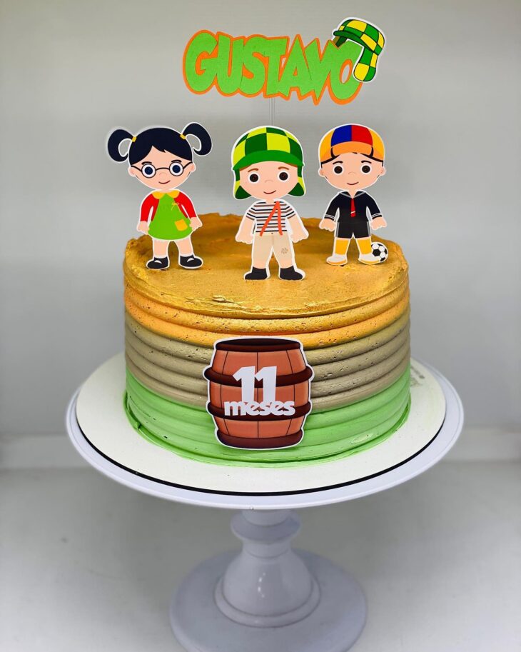 bolo decorado chaves leite ninho