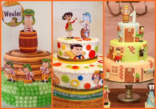 bolo decorado chaves doce de leite