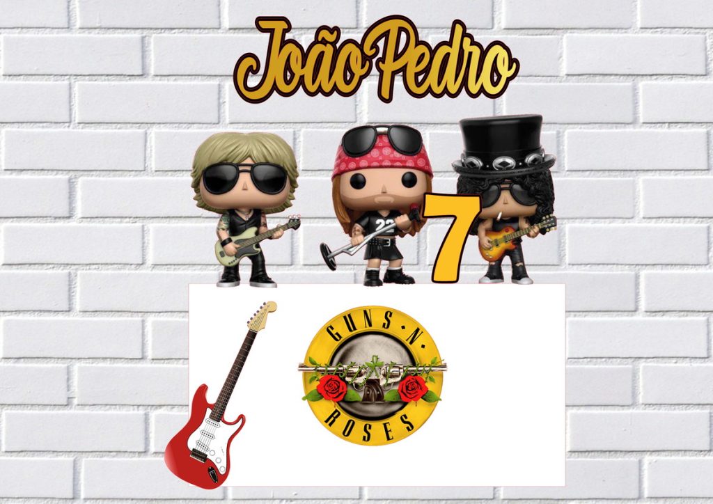 Onde Comprar Acessórios para Bolo Guns N' Roses: Toppers