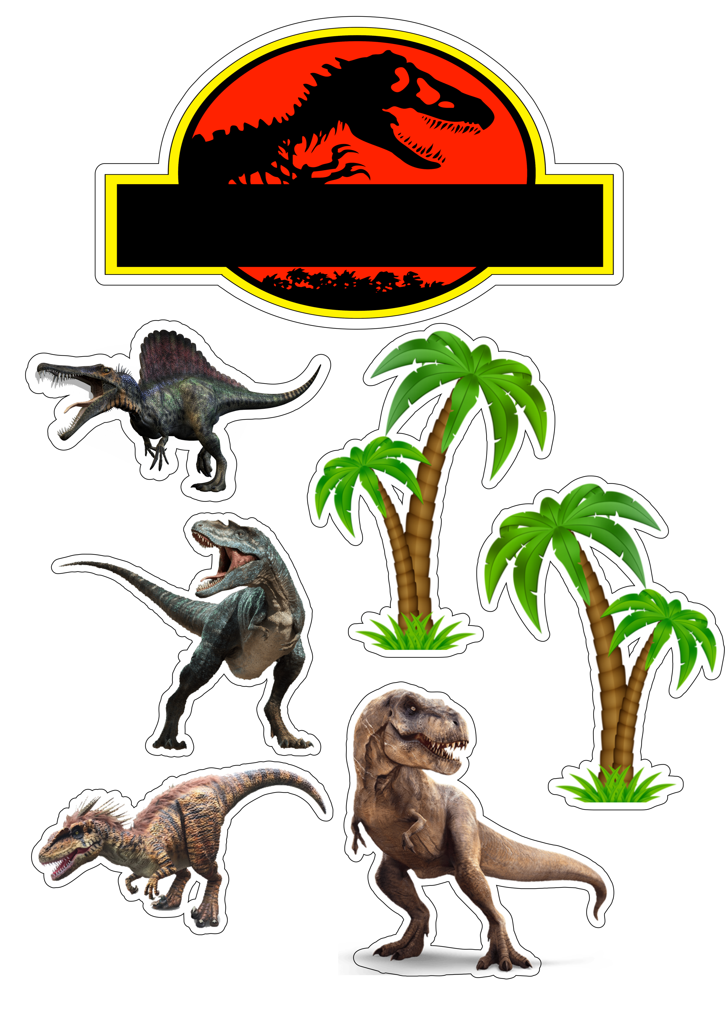 Elementos 3D Comestíveis para Bolo Jurassic Park: Ovos e Pedras