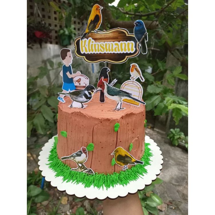 bolo decorado pássaros chantininho