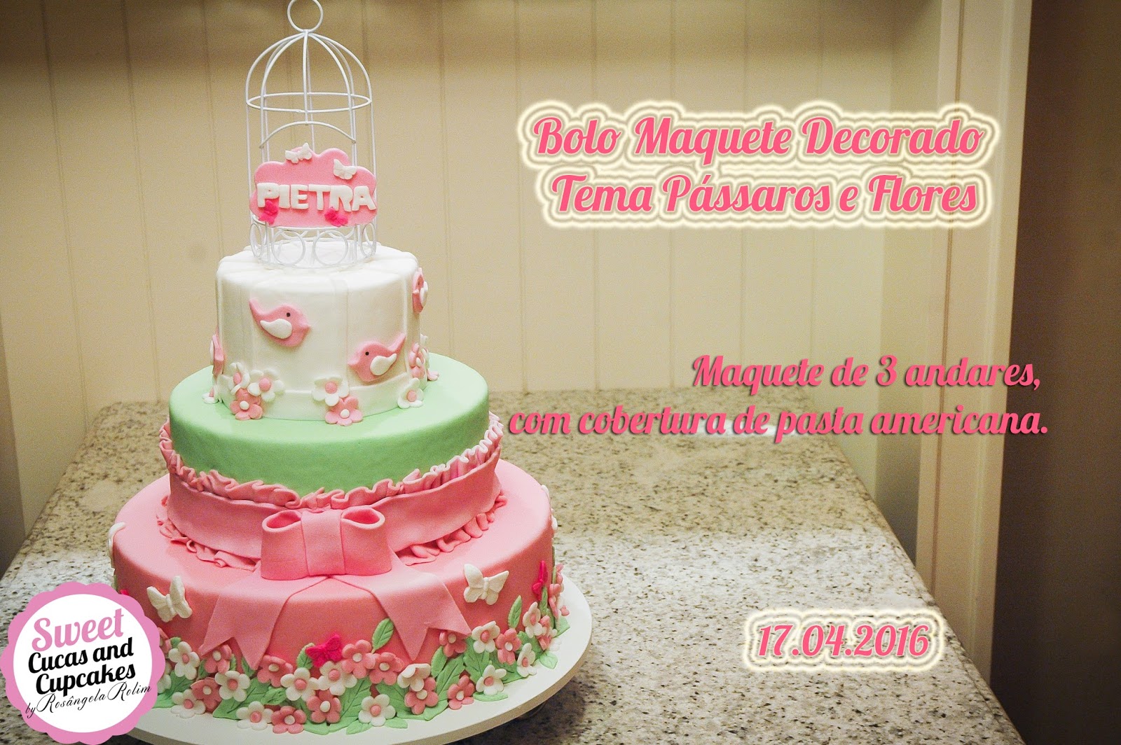 bolo decorado pássaros calopsita