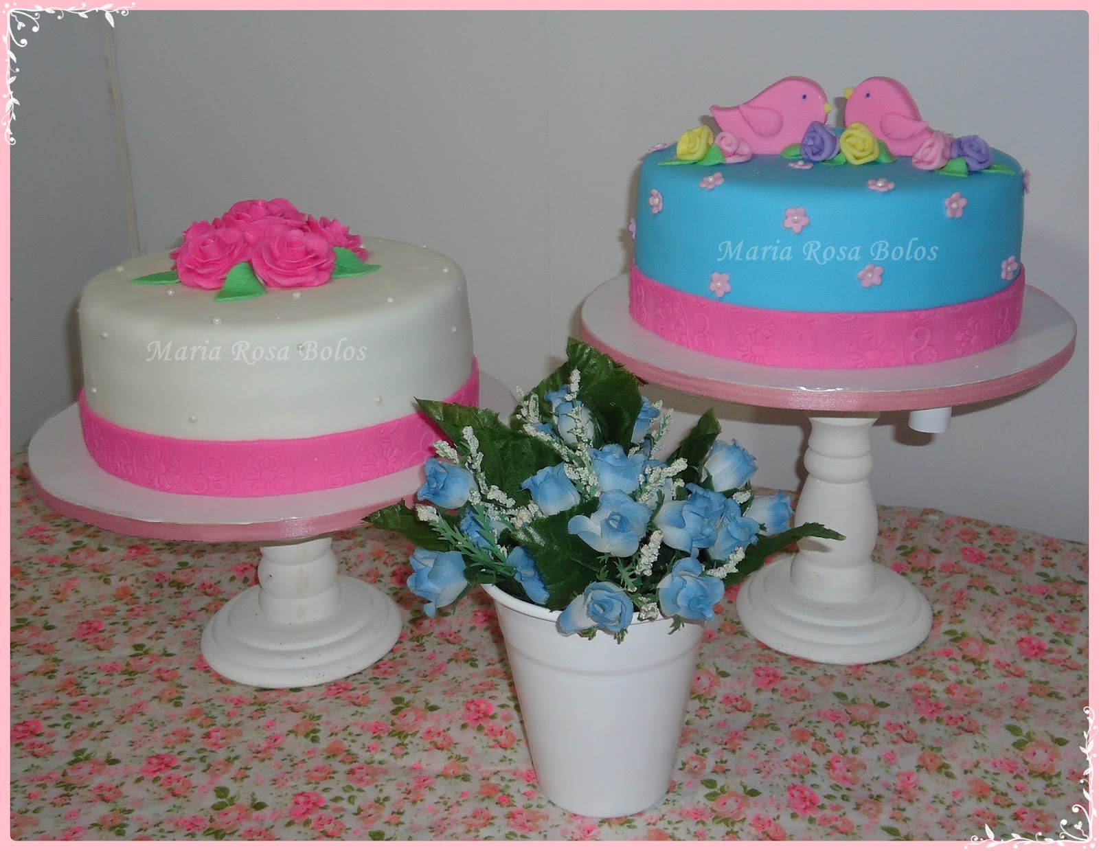 bolo decorado pássaros feminino