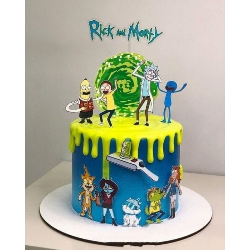 decoração bolo rick and morty