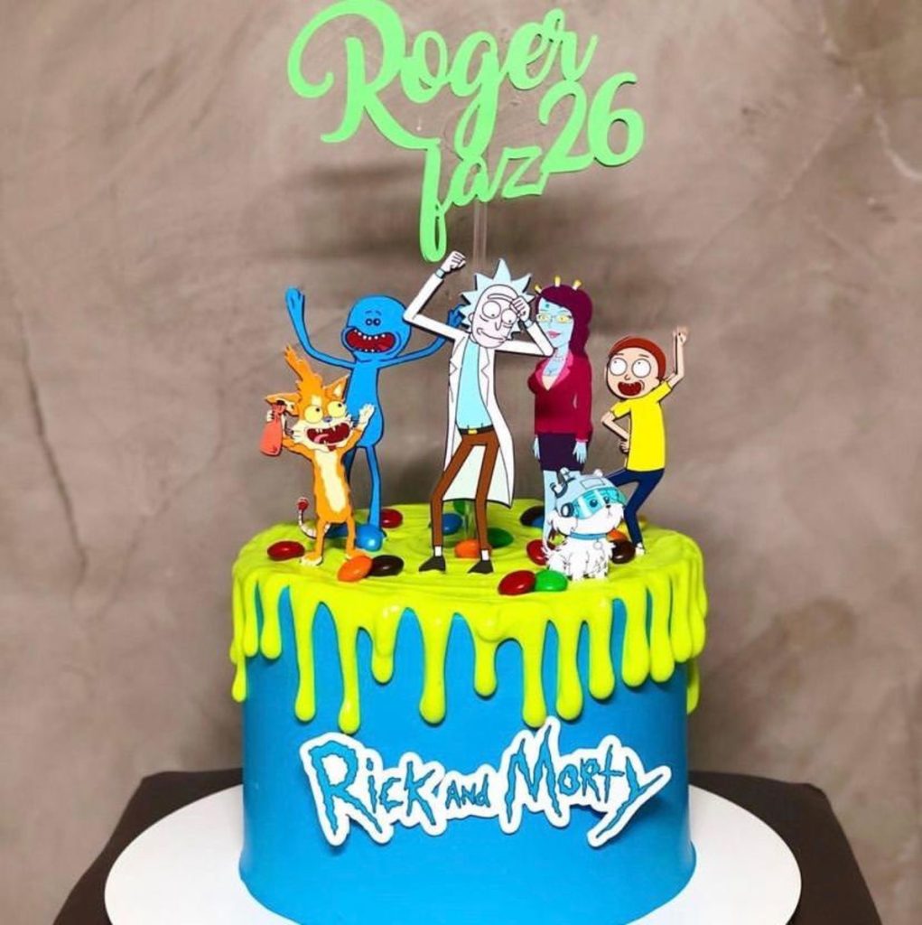 topo de bolo rick and morty