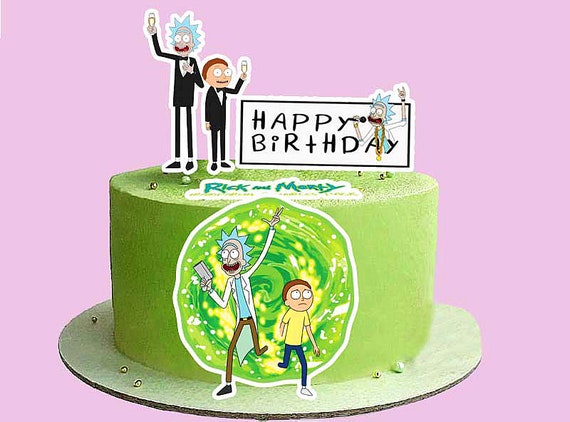 rick and morty cake design