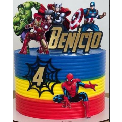 bolo decorado super herois menina