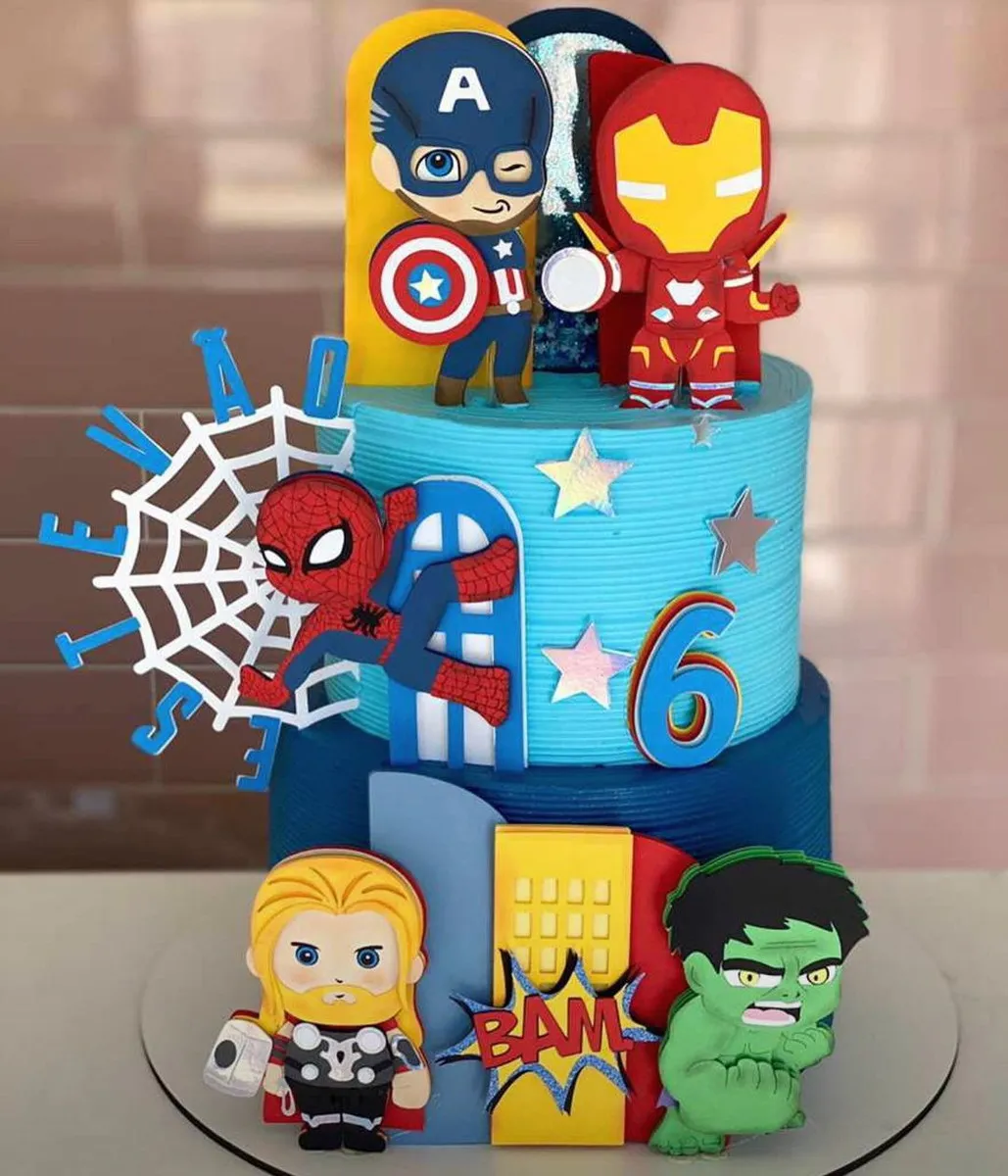 bolo decorado super herois vingadores