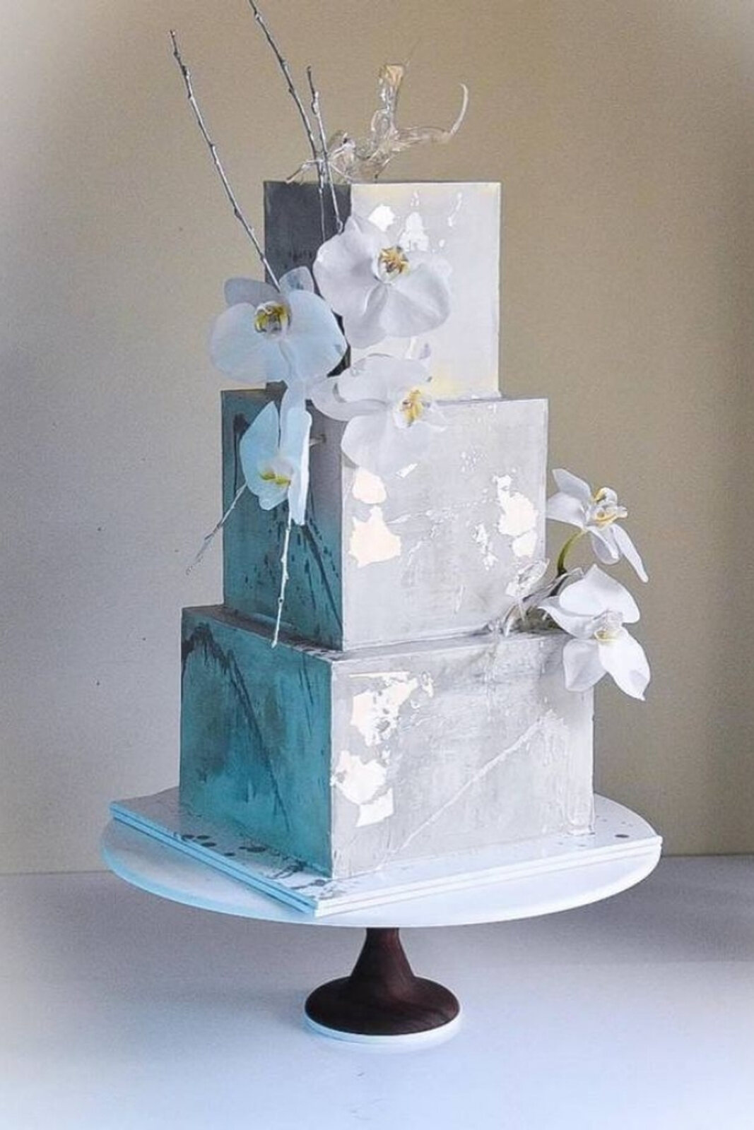 bolo quadrado casamento assimétrico