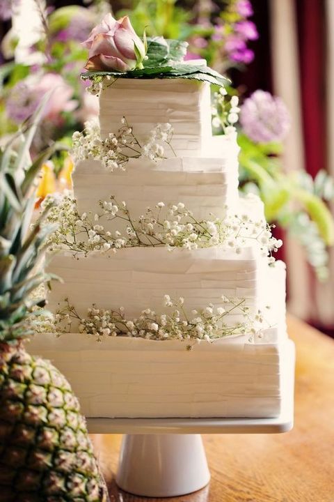 bolo quadrado casamento buttercream
