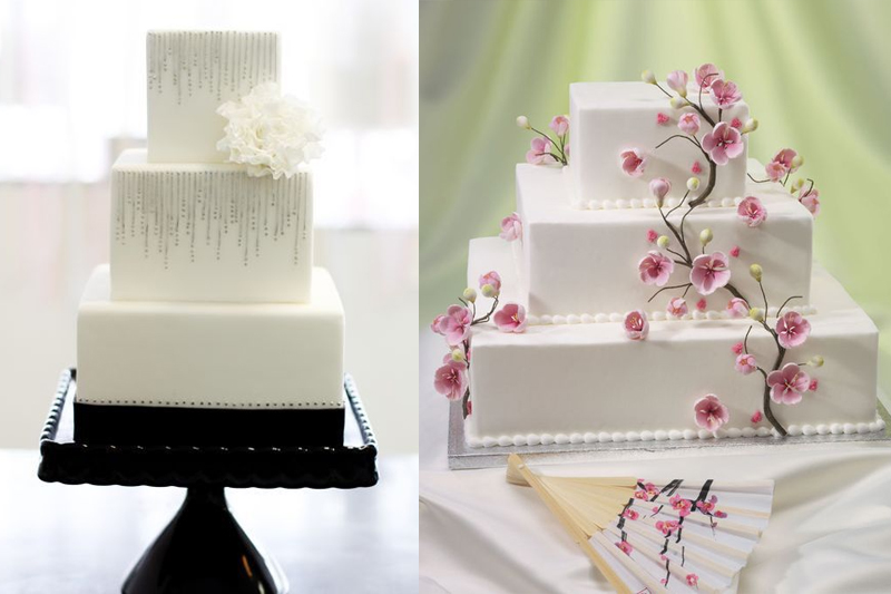 bolo quadrado casamento clássico