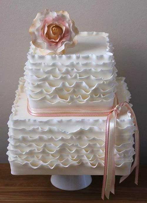 bolo quadrado casamento com frutas