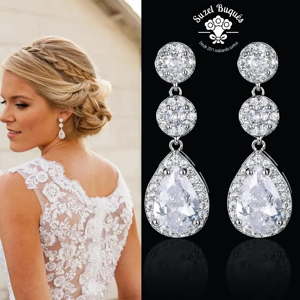 brinco casamento strass