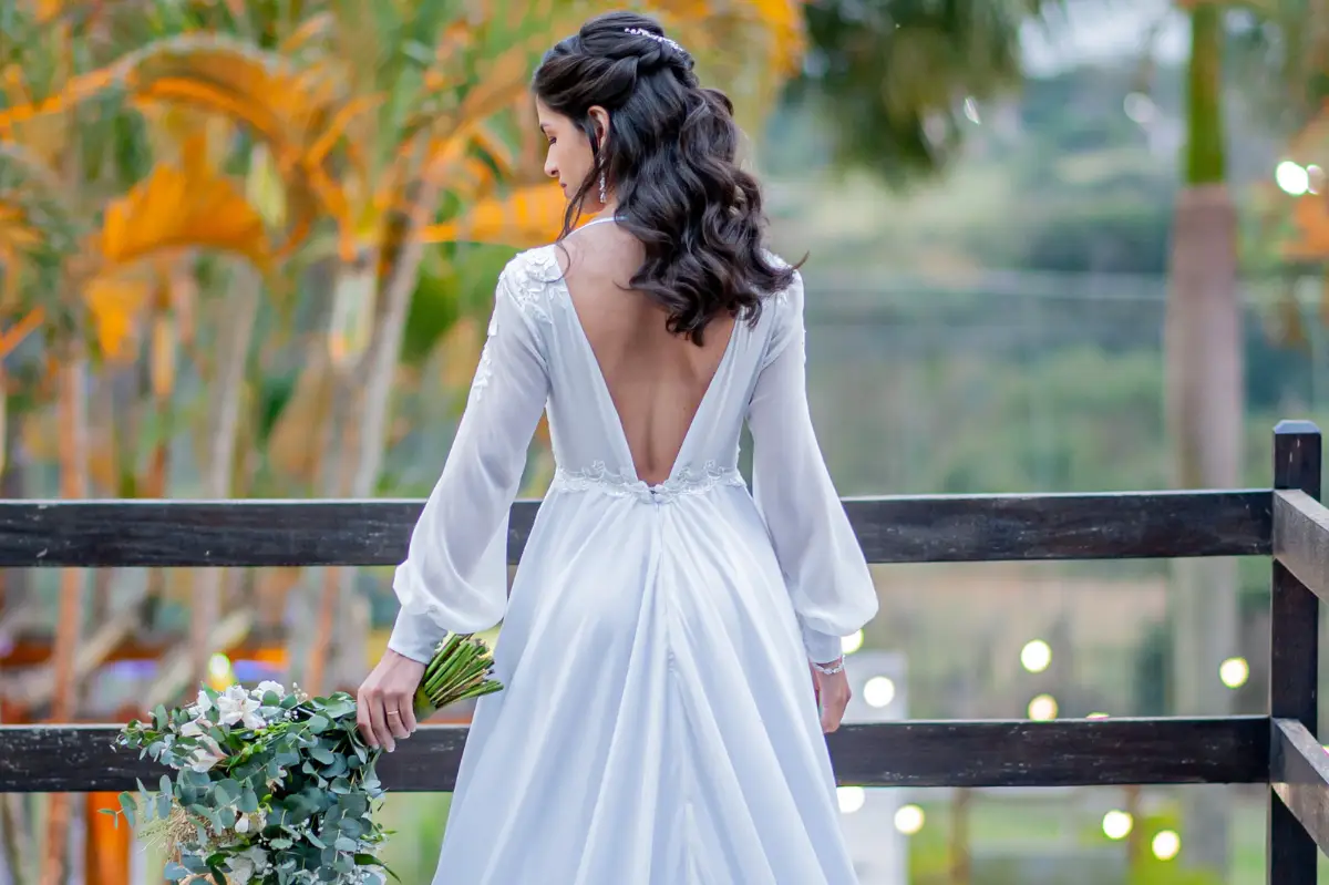 cabelo semi-preso para noiva