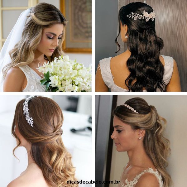 penteados com flores no cabelo