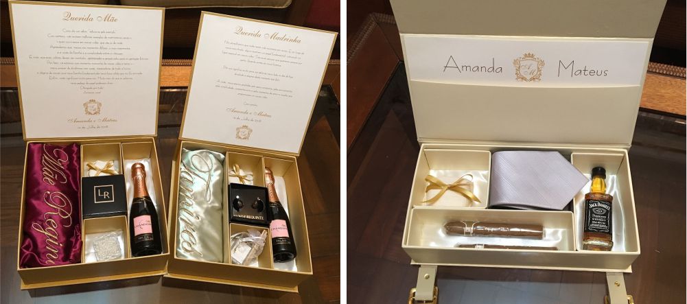 caixa padrinhos casamento