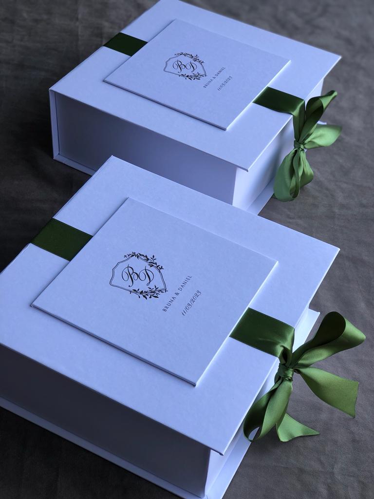 Caixa para padrinhos de casamento com espumante