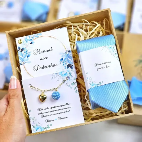 Kit caixa padrinhos casamento