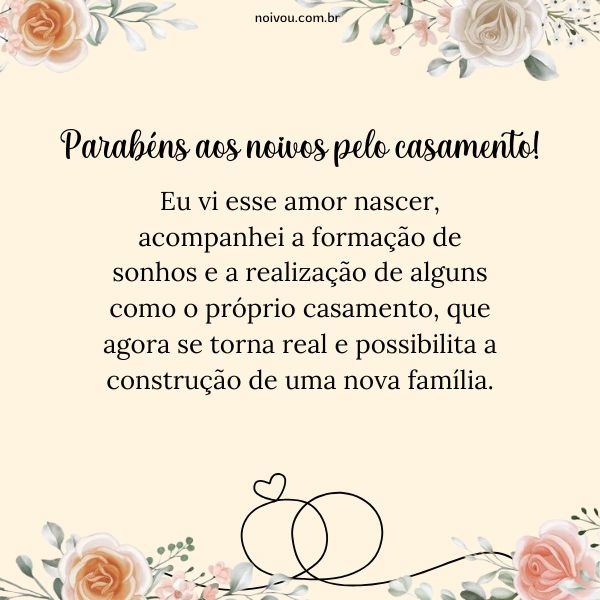 mensagem para a noiva antes de casar
