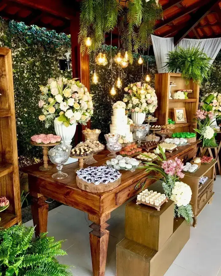 decoração de mesa casamento rústico