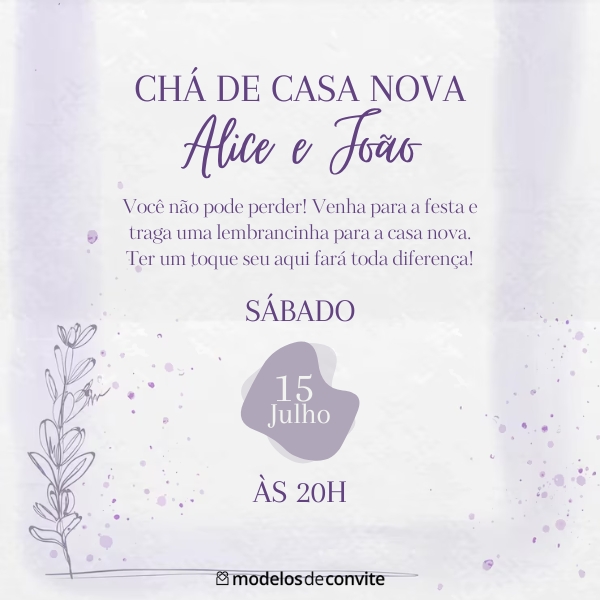 cha de casa nova