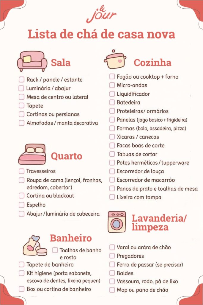 organizar chá de casa nova