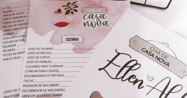 chá de casa nova lista de presentes