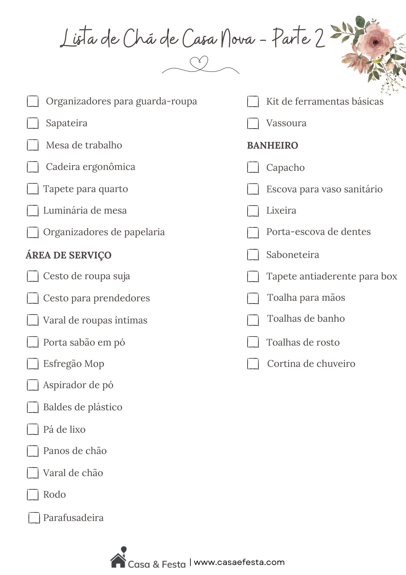 Dicas para criar uma lista de presentes de Chá de Casa Nova perfeita