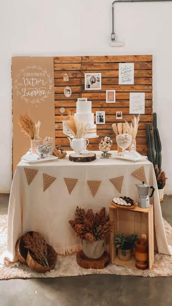 decoração chá de panela rústico